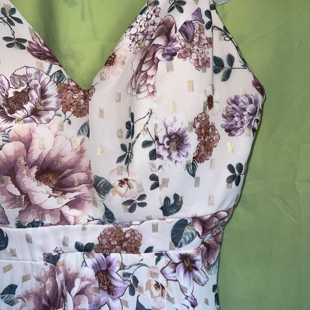 Crystal Doll Lavender Floral Maxi Dress - Picture 6 of 13